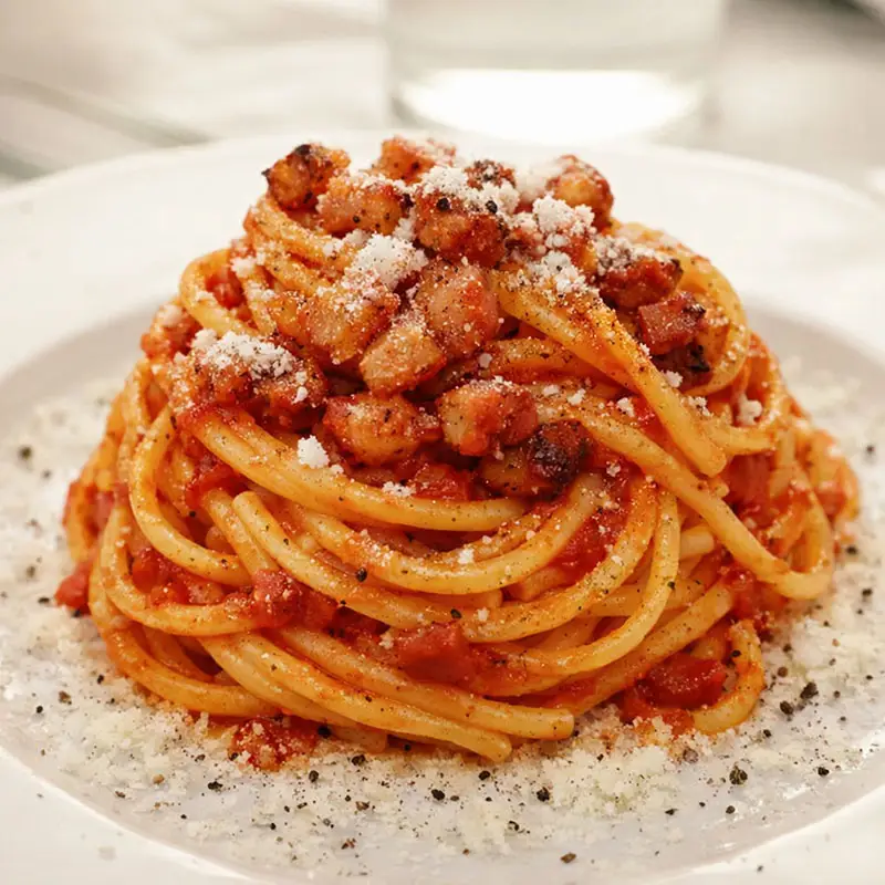 Amatriciana, traditional dish from Rome