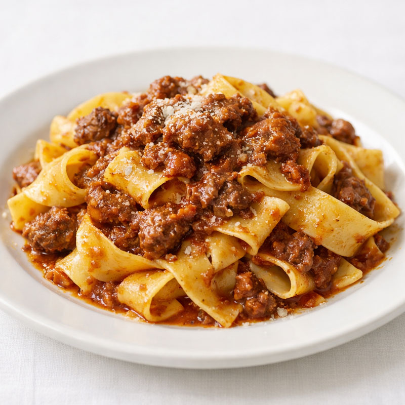 Pappardelle al Ragu di Cinghiale, traditional dish from Florence