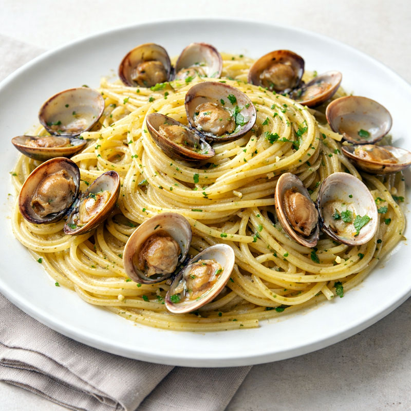 Pasta a Vongole, traditional dish from Naples