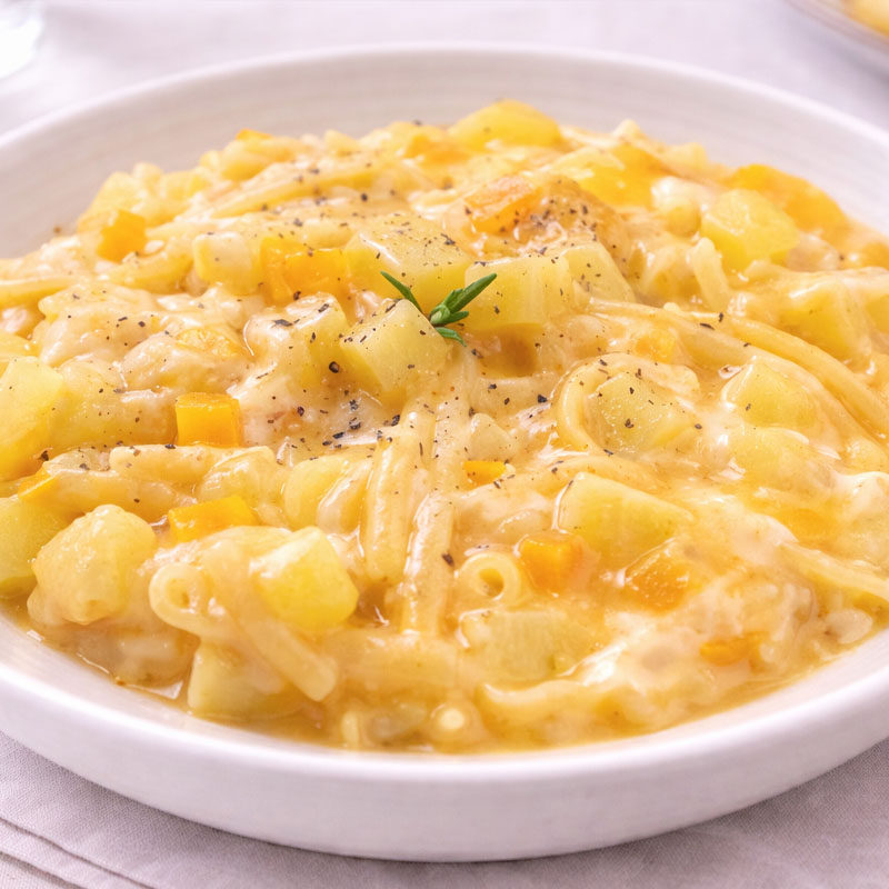 Pasta Patate e Provola, traditional dish from Naples
